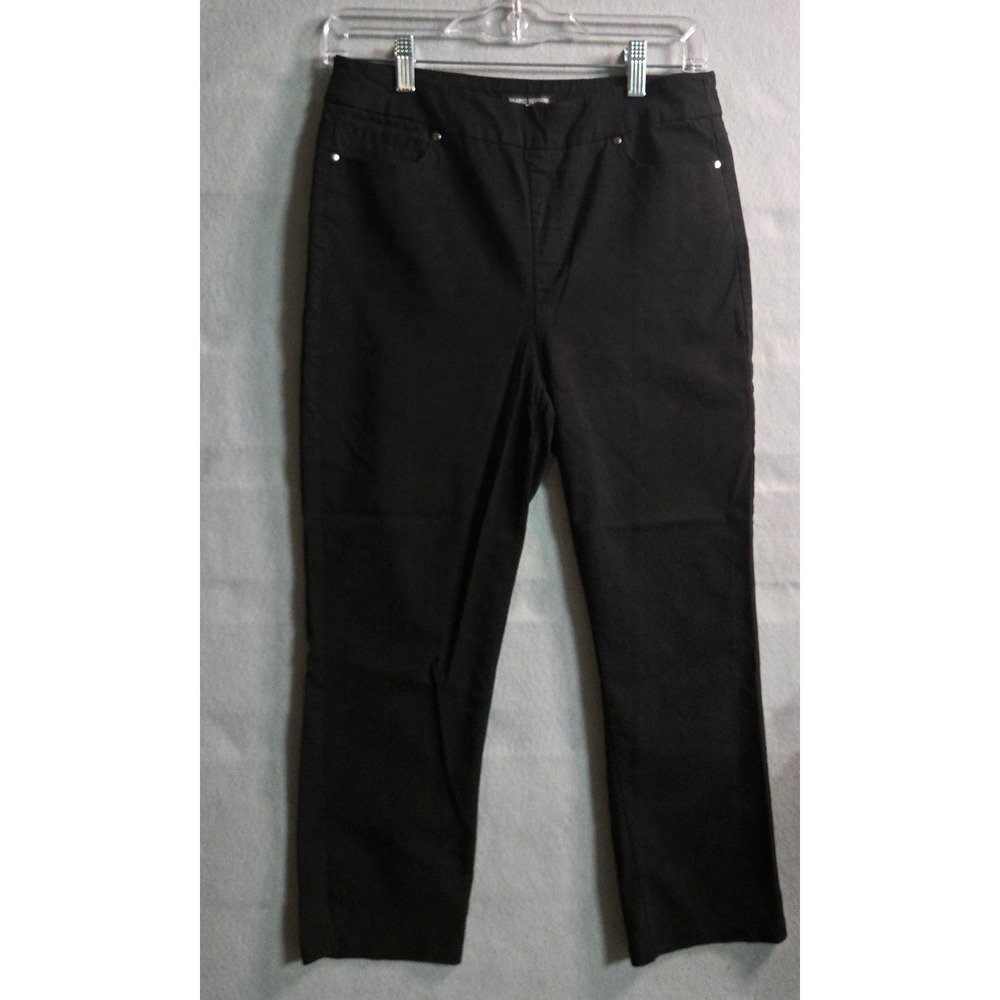 Mario Serrani Italy Womens‎ Black Pull On Stretch Straight Leg Pants Size M
